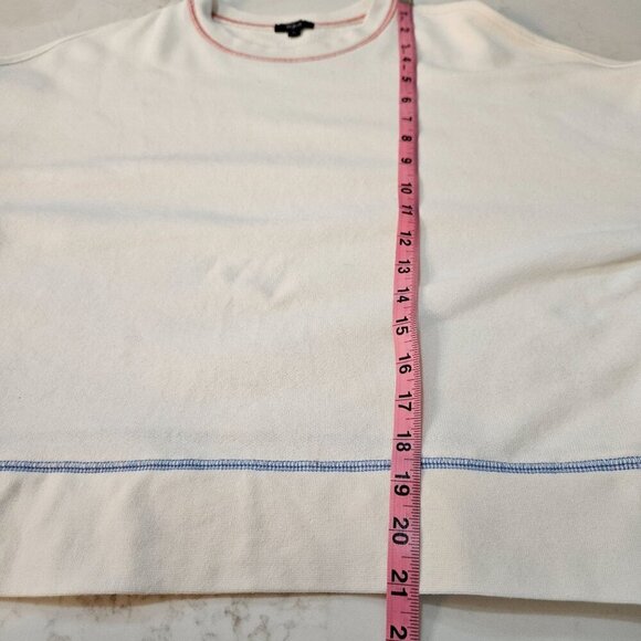 Rails Medium White Crewneck Sweatshirt Multicolor Stitching Cotton Blend Relaxed - Picture 9 of 10